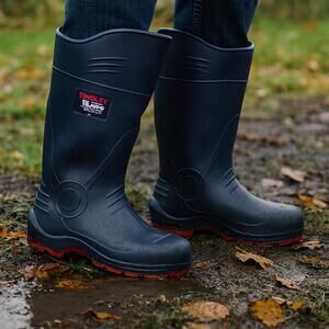 Tingley Flite ChevronPlus Knee Boots for Men and Women M6 W8 Blue Red Steel Toes